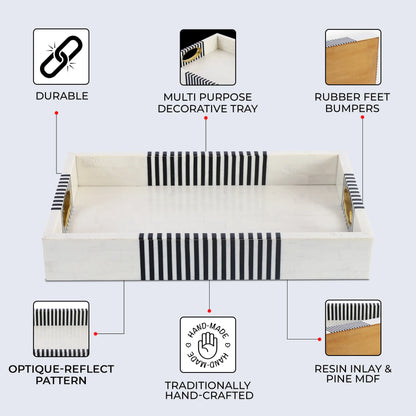 Decorative Tray Optique Reflect Pattern Resin Inlay Collection in 11x17