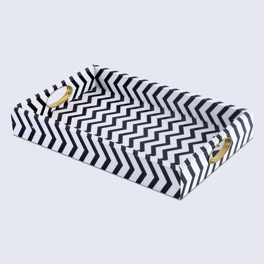 Decorative Tray Optique Safari Pattern Resin Inlay Collection in 11x17