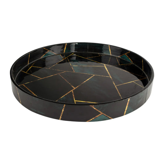 Decorative Tray Cosmos Galaxy Pattern Resin Inlay Collection in 12x12