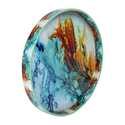 Decorative Tray Cosmos Spectrum Pattern Resin Inlay Collection in 12x12