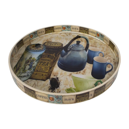 Decorative Tray Voyage Assam Pattern Resin Inlay Collection in 12x12