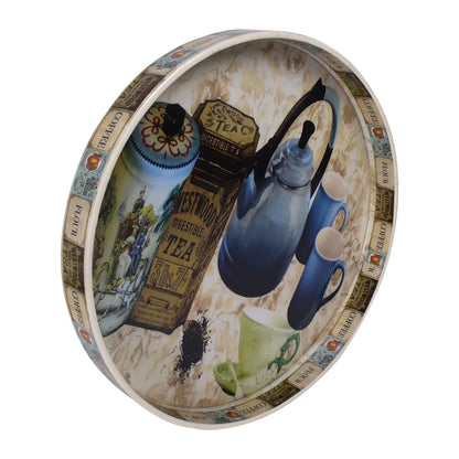 Decorative Tray Voyage Assam Pattern Resin Inlay Collection in 12x12