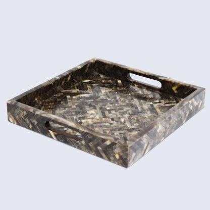 Decorative Tray Discovery Fantazia Pattern Resin Inlay Collection in 2 Sizes