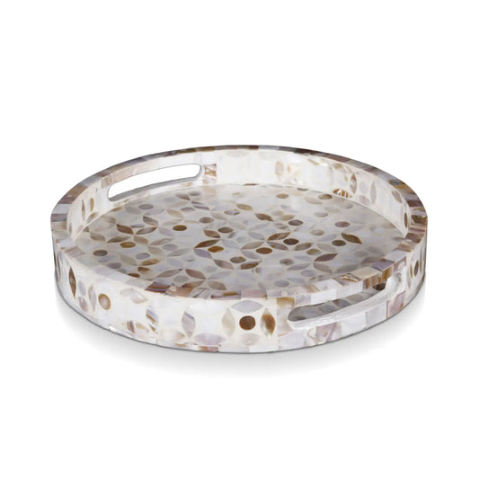Decorative Tray Discovery Jewel Petit Pattern Mother of Pearl & Resin Inlay Collection in 2 Sizes
