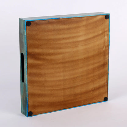 Decorative Tray Verdigris Pattern Bone Inlay Collection in 12x12 inches