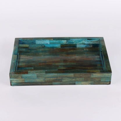 Decorative Tray Verdigris Pattern Bone Inlay Collection in 3 Sizes
