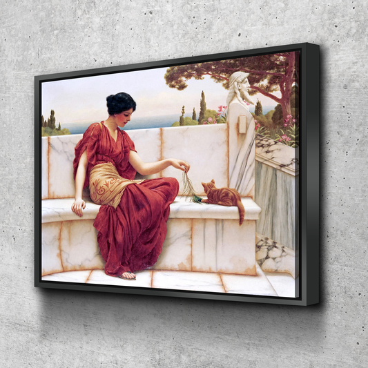 The Tease 1901 John William Godward The Favourite Art Print Portrait Vintage Poster Canvas Wall Art Décor Gift