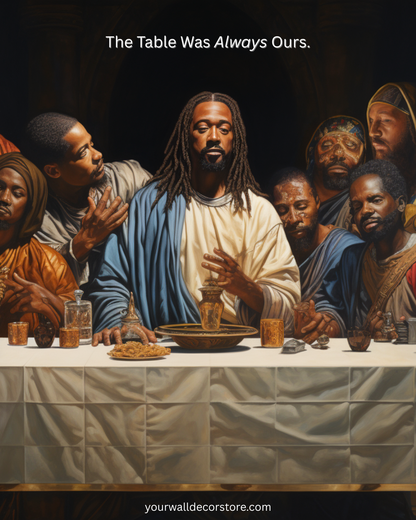 Black Jesus Last Supper Canvas Art | African American Wall Decor for Living Room v3