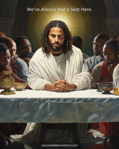 African American Wall Art | African Canvas Art | Canvas Wall Art | Black Jesus Last Supper v6