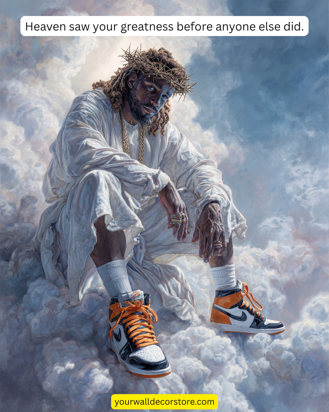 Black Jesus Drip Wall Art – Modern African American Faith Canvas Decor