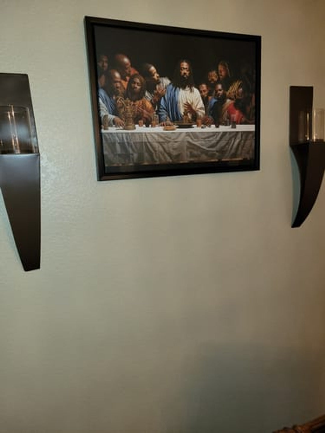 Black Jesus Last Supper Canvas Art | African American Wall Decor for Living Room v3