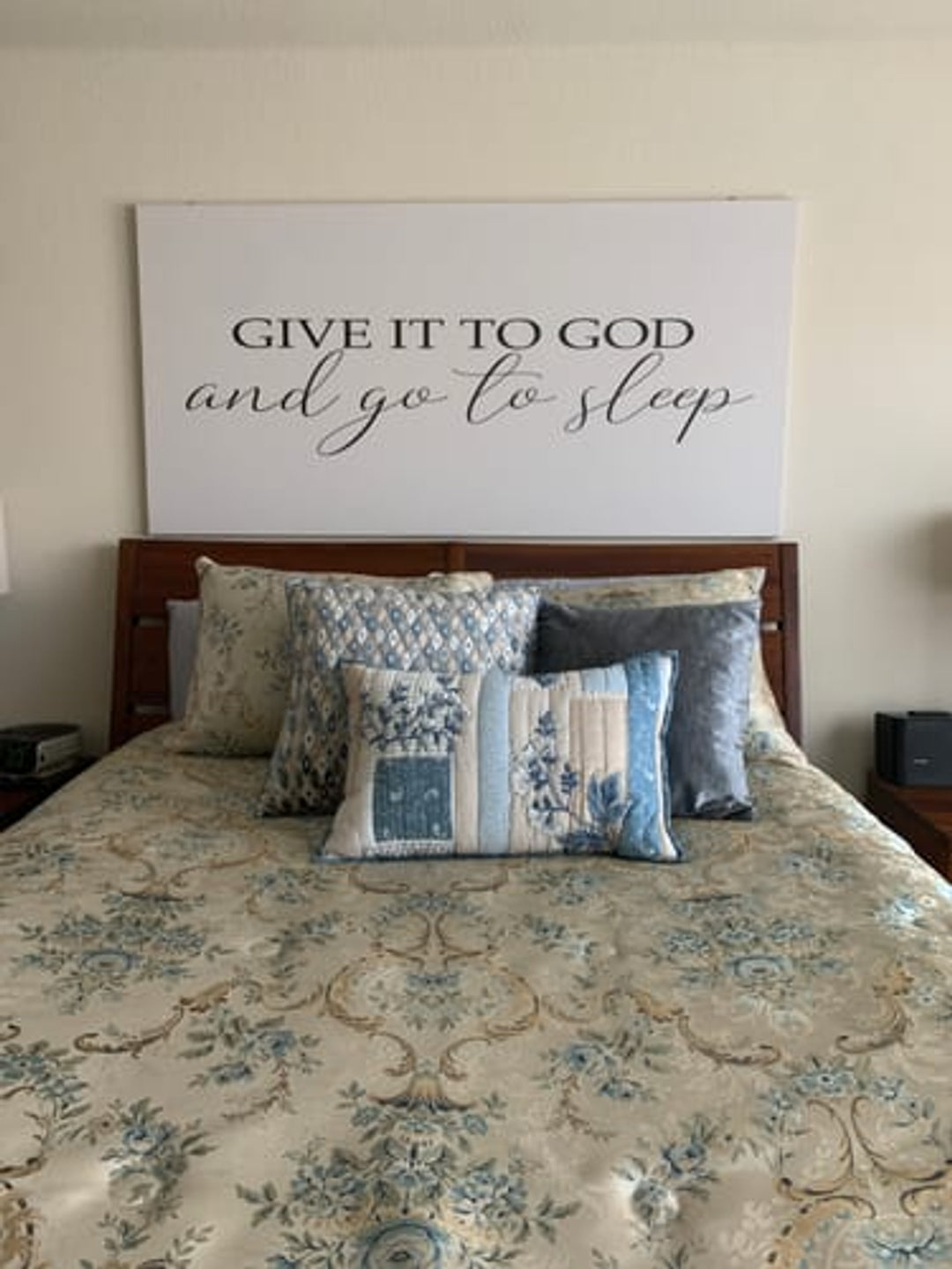 Christian Wall Art for Bedroom - Give It to God and Go to Sleep Canvas Wall Art