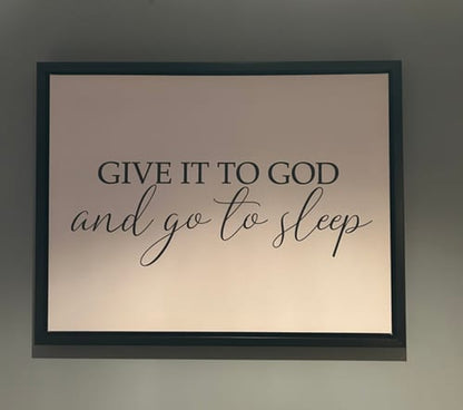 Christian Wall Art for Bedroom - Give It to God and Go to Sleep Canvas Wall Art