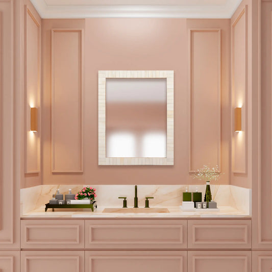 Classic White Mirror Bone Inlay Collection - 11 x 14 inches