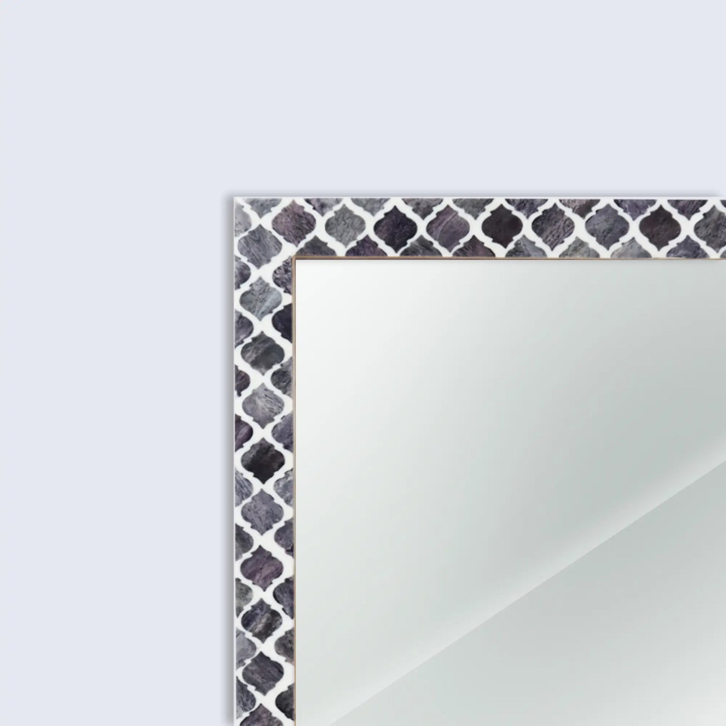 Make to Order Moroccan Grey Mirror Bone & Resin Inlay Collection in 4 Sizes