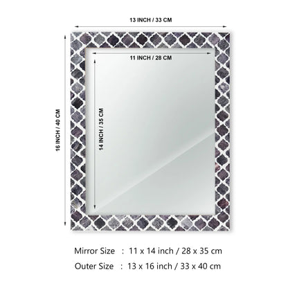 Make to Order Moroccan Grey Mirror Bone & Resin Inlay Collection in 4 Sizes