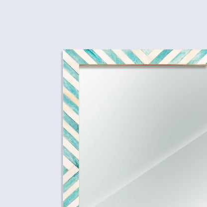 Make to Order Chevron Green Mirror Bone Inlay Collection in 3 Sizes