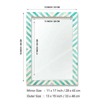 Make to Order Chevron Green Mirror Bone Inlay Collection in 3 Sizes