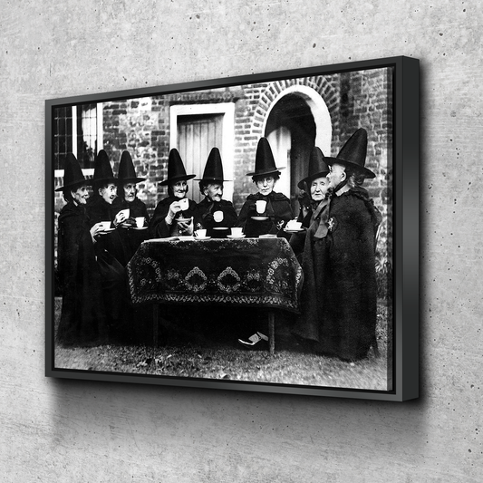 Witches Council Enjoy Tea Canvas Wall Art | Halloween Sign | Halloween Decoration |  Spooky Funny Halloween Sign | Halloween Decor Canvas