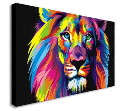 Abstract Colorful Lion Canvas Wall Art Home Decor