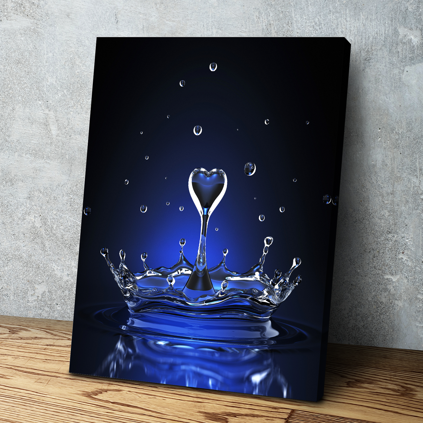 Black Heart Drop Water Portrait Bathroom Wall Art | Bathroom Wall Decor | Bathroom Canvas Art Prints | Canvas Wall Art