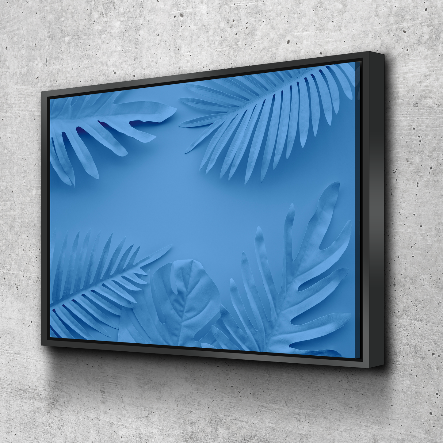 Living Room Wall Art | Living Room Wall Decor | Bedroom Wall Art | Bedroom Wall Decor | Blue Leaves Abstract Canvas Wall Art