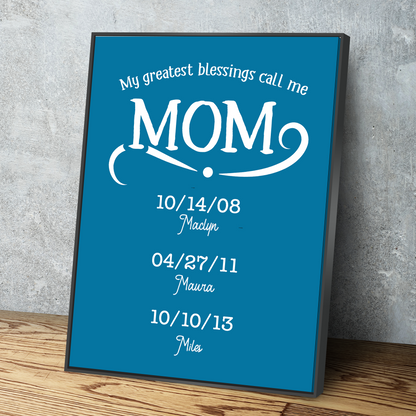 Personalized Gifts for Mom | Mothers Day Canvas | Mom Canvas | Canvas Wall Art