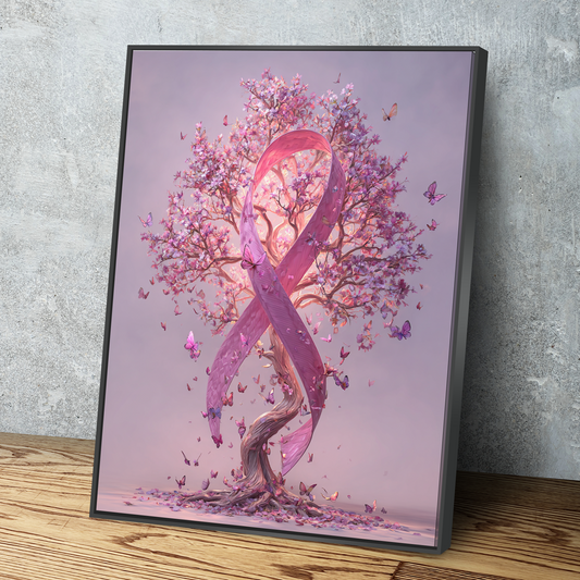 Ribbons of Hope – Breast Cancer Awareness Canvas Wall Art