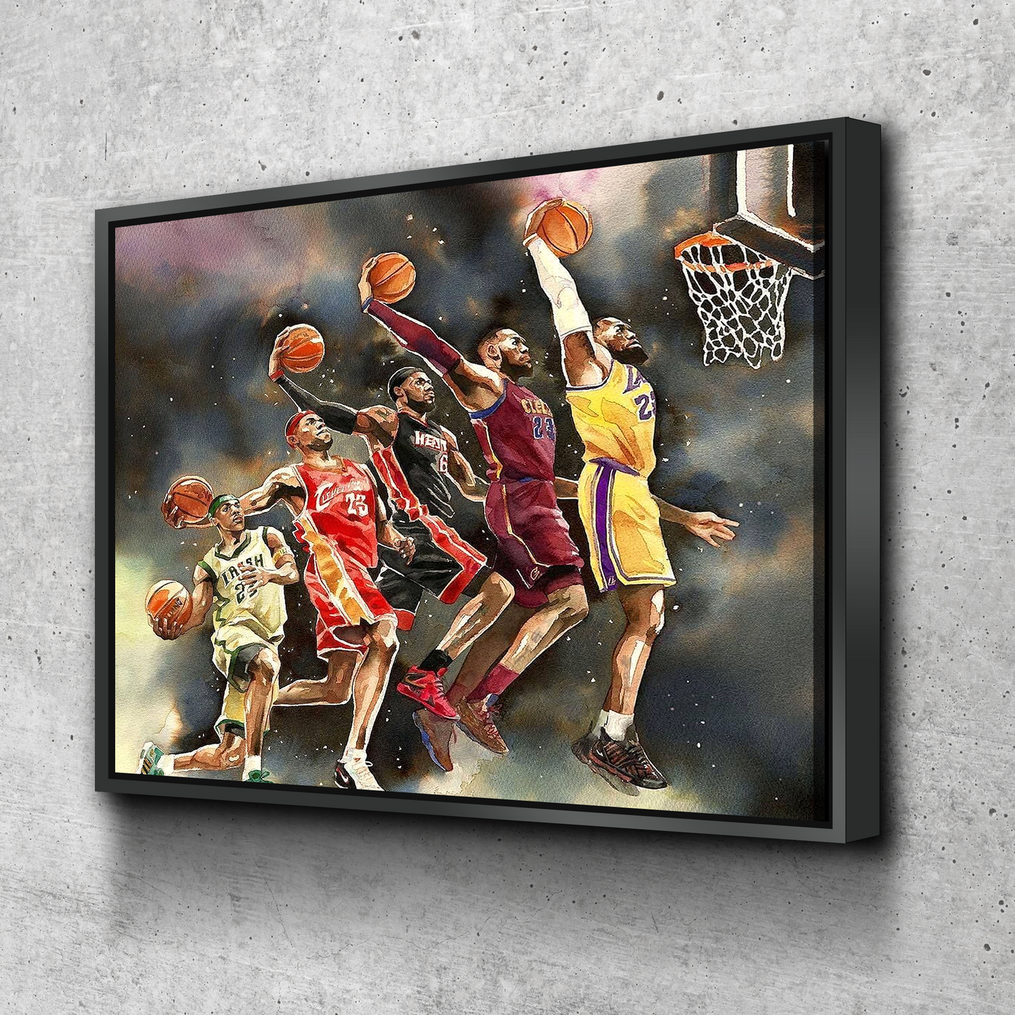 Lebron Poster | Evolution of Lebron Canvas Wall Art