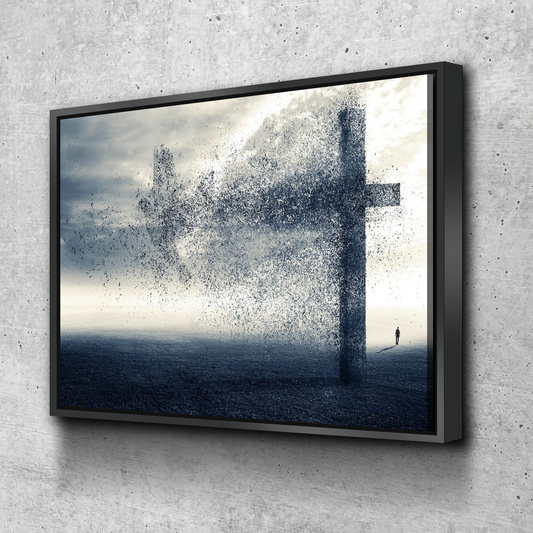 Christian Wall Art | Christian Art Gift | Cross with Dove | Canvas Wall Art