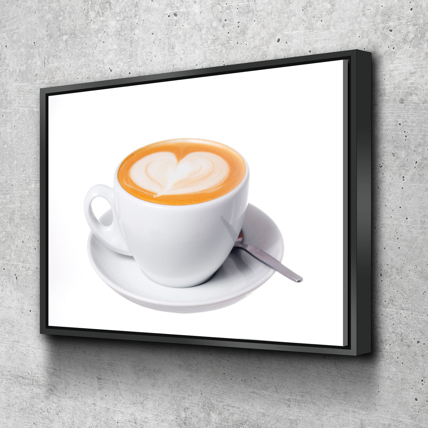 Kitchen Wall Art | Kitchen Canvas Wall Art | Kitchen Prints | Kitchen Artwork | Latte Cup with Heart Design