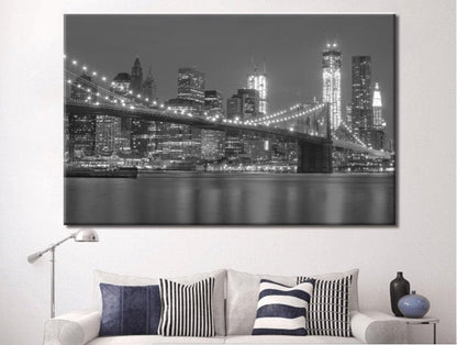 New York City B&W Panoramic Canvas Wall Art Print Ready To Hang NYC Large Wall Art, NYC  Print, art, Photo, Canvas, NYC Poster