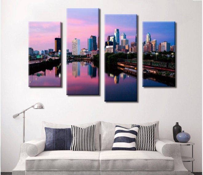 Philadelphia Skyline on Canvas, Large Wall Art, Philadelphia Print, Philadelphia art, Philadelphia Photo, Philadelphia Canvas