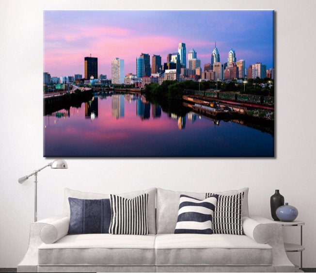 Philadelphia Skyline on Canvas, Large Wall Art, Philadelphia Print, Philadelphia art, Philadelphia Photo, Philadelphia Canvas