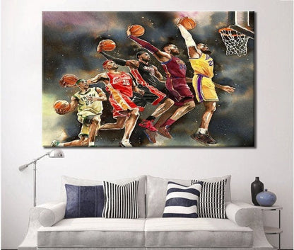 Lebron Poster | Evolution of Lebron Canvas Wall Art