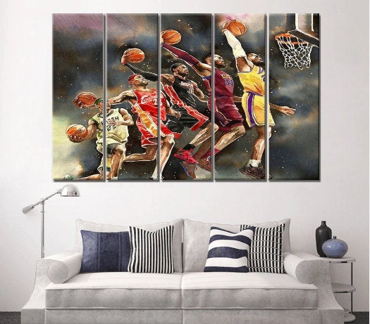 Lebron Poster | Evolution of Lebron Canvas Wall Art