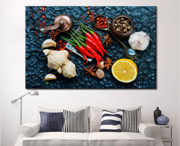 Kitchen Wall Art | Kitchen Canvas Wall Art | Kitchen Prints | Kitchen Artwork | Aroma Spices