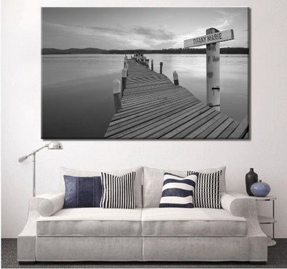 Personalized Gifts for Dad | Father's Day Canvas | Dad Canvas | Lake Dock Personalized Canvas Wall Art Wall Art with Names