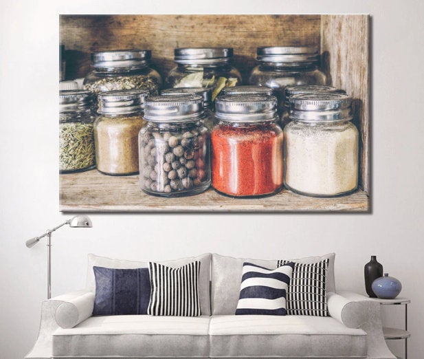 Kitchen Wall Art | Kitchen Canvas Wall Art | Kitchen Prints | Kitchen Artwork | Glass Jar