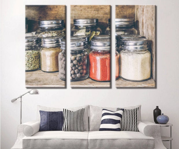 Kitchen Wall Art | Kitchen Canvas Wall Art | Kitchen Prints | Kitchen Artwork | Glass Jar