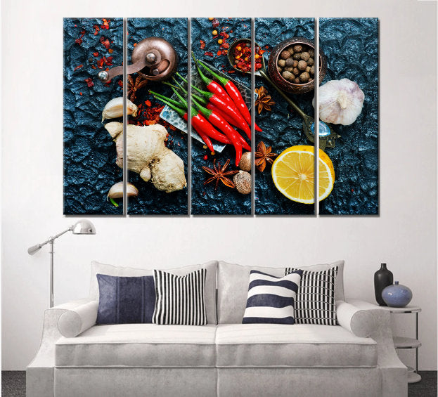 Kitchen Wall Art | Kitchen Canvas Wall Art | Kitchen Prints | Kitchen Artwork | Aroma Spices