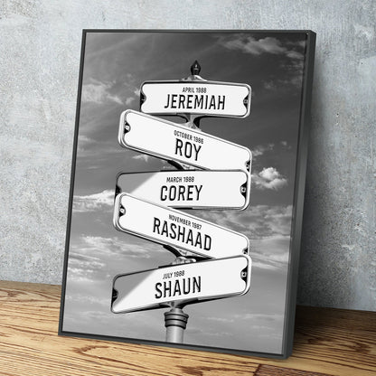 Valentines Day Gift for Him and Her | Personalized Street Sign Canvas Wall Art