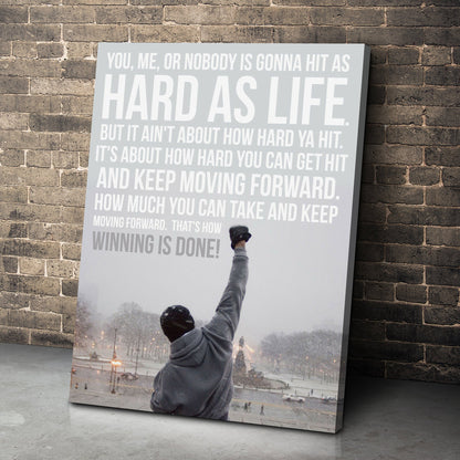 Rocky Movie Poster Rocky Balboa Quote Movie Canvas Wall Art Framed Print Poster - Various Sizes