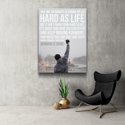 Rocky Movie Poster Rocky Balboa Quote Movie Canvas Wall Art Framed Print Poster - Various Sizes