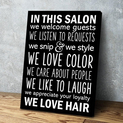 Salon Decor Ideas | Hair Salon Decor | Salon Rules Canvas Wall Art