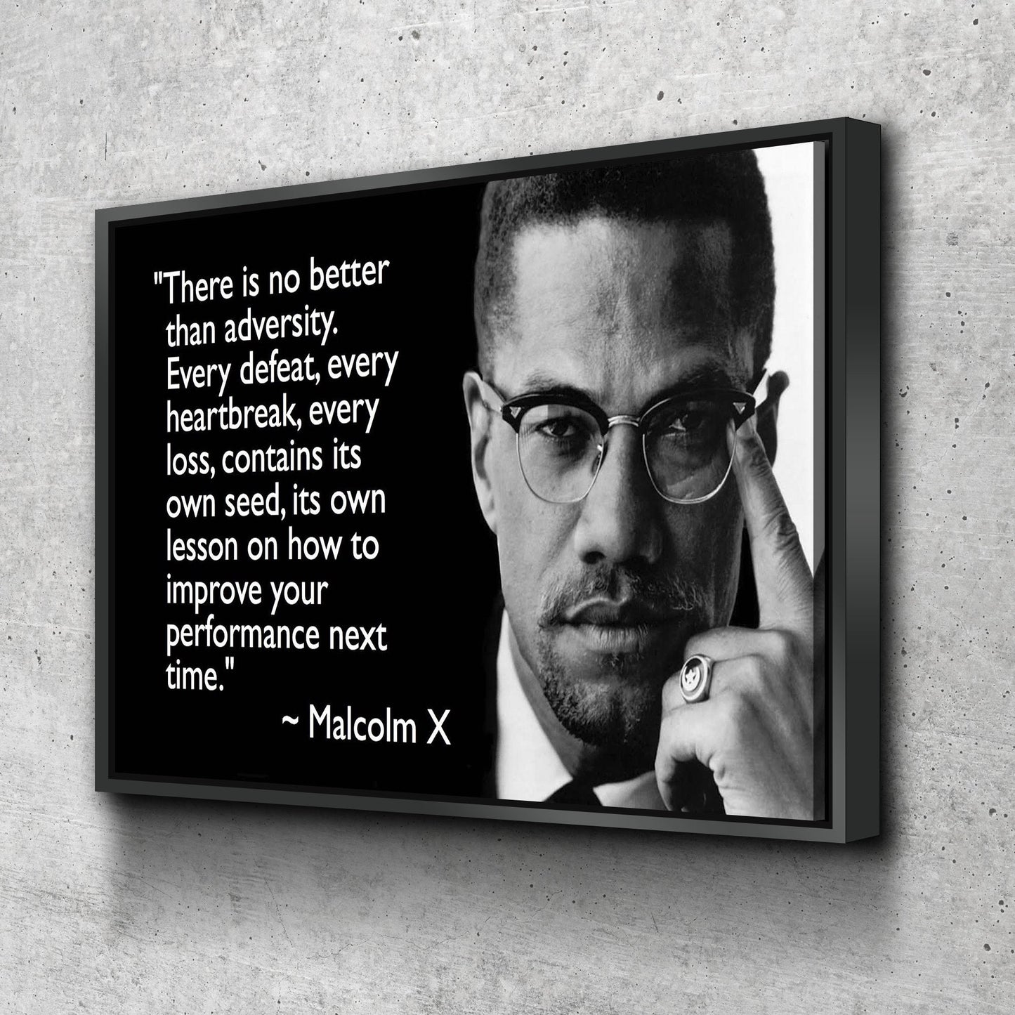 Malcolm Poster | No Better Than Adversity Canvas Wall Art