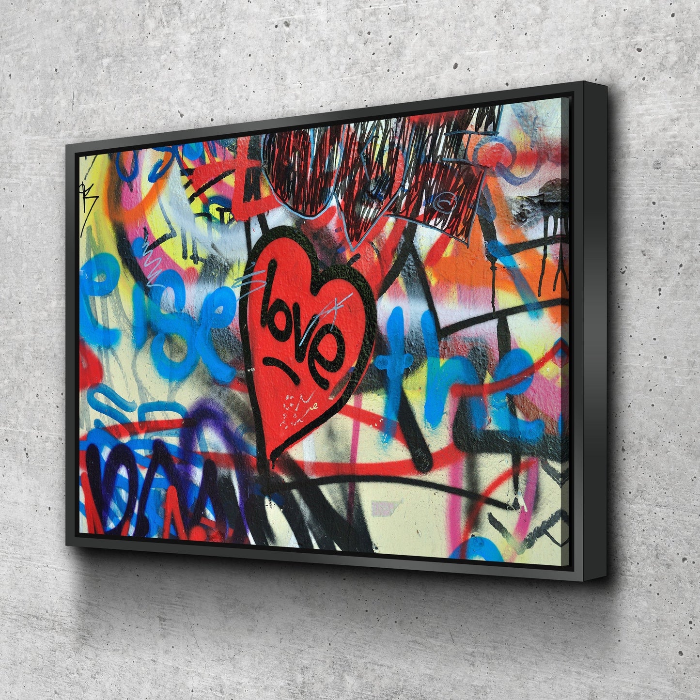 Love Hearts Graffiti (LH2) Print Poster Art Canvas Wall Art Ready to Hang Canvas