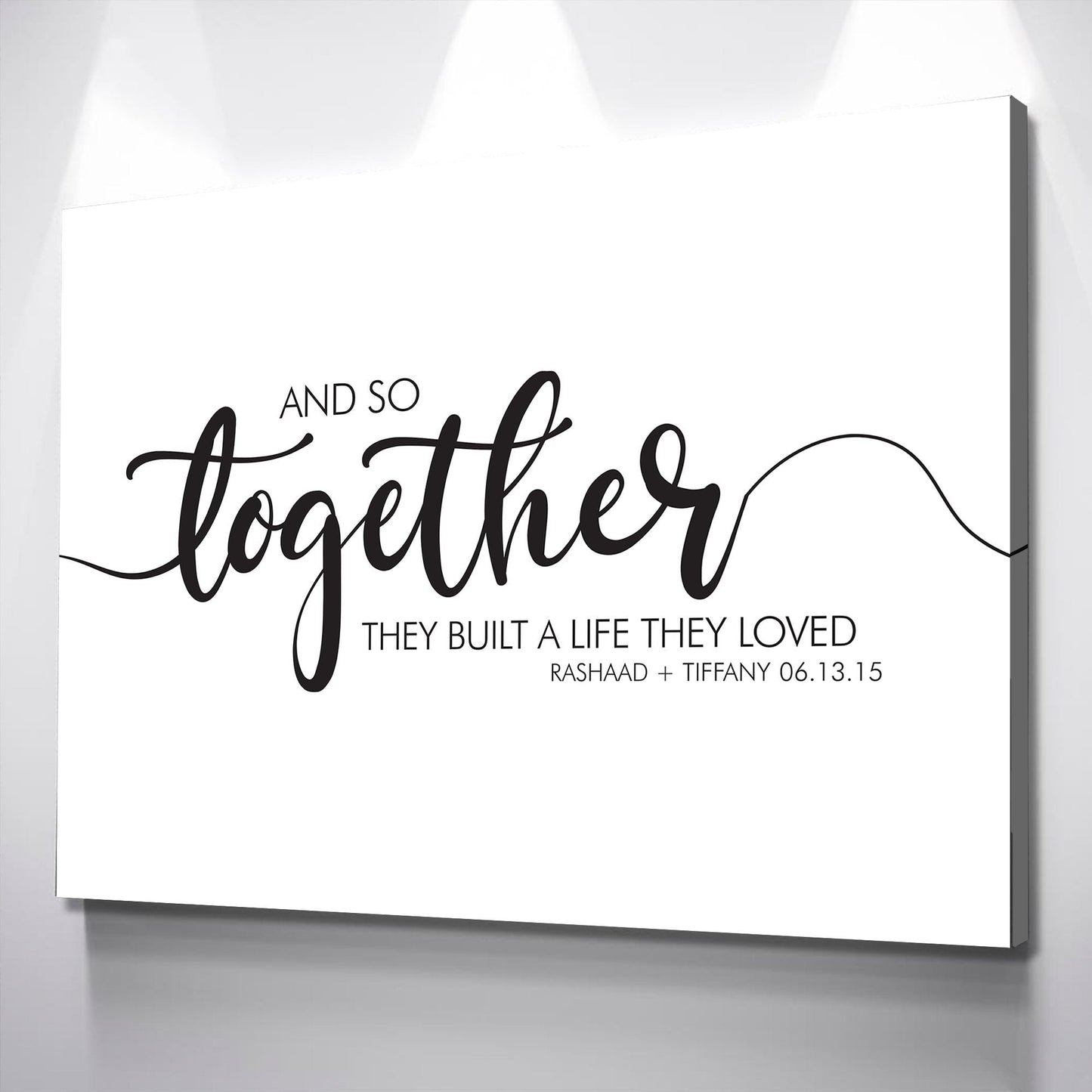 So Together They Built A Life They Loved Sign | His And Hers Canvas Wall Art Framed | Master Bedroom Above the Bed Prints | Gifts for Wife