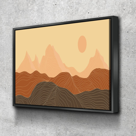 Framed Canvas Home Artwork Decoration Abstract Mountain Nature Scenery Canvas Wall Art for Living Room Bedroom Canvas Wall Art Ready to Hang