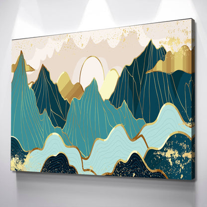 Framed Canvas Home Artwork Decoration Abstract Mountain Nature Scenery Canvas Wall Art for Living Room Bedroom Canvas Wall Art Ready to Hang